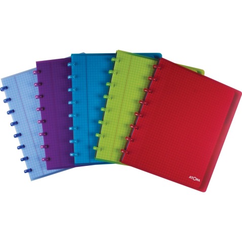 Atoma Trendy cahier, ft A5+, 120 pages, quadrillé 5 mm, met 6 tabbladen, in couleurs assorties