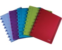 Atoma Trendy schrift met 6 tabbladen A5+ -120 pagina's - commercieel geruit - in geassorteerde kleur