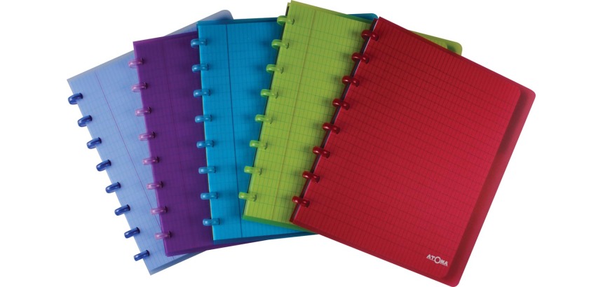 Cahier anneaux avec intercalaires Atoma Trendy 16,5 x 21 cm - 4 x 8 mm - 120 pages