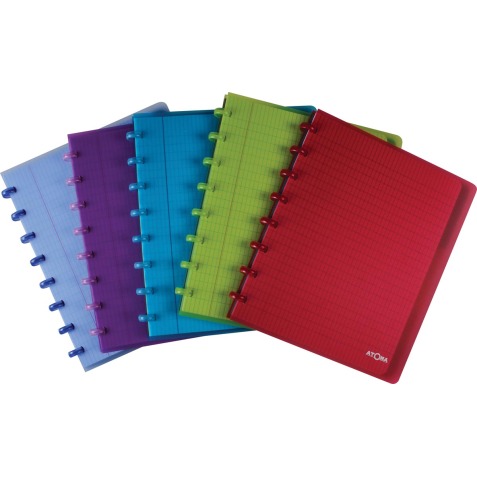 Cahier anneaux avec intercalaires Atoma Trendy 16,5 x 21 cm - 4 x 8 mm - 120 pages