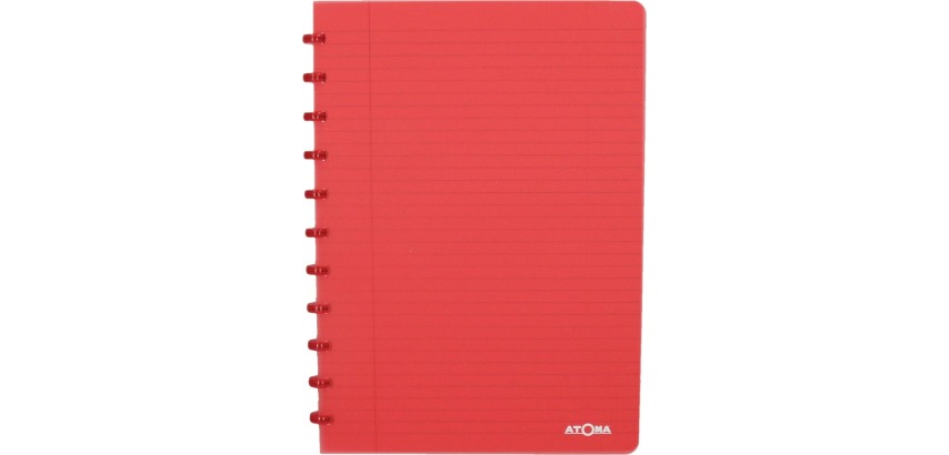 Atoma Trendy Heft, A4 Format, 144 Seiten, liniert, transparentes Rot