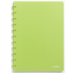 Atoma Trendy A4 notebook - 144 pages - 5 mm square grid - transparent green