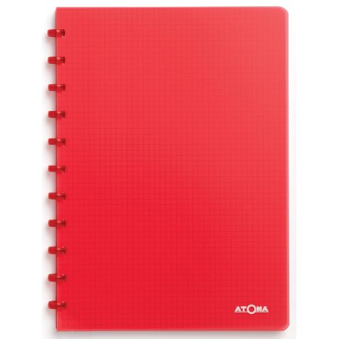 Atoma Trendy schrift A4 - 144 pagina's - geruit 5 mm - transparant rood