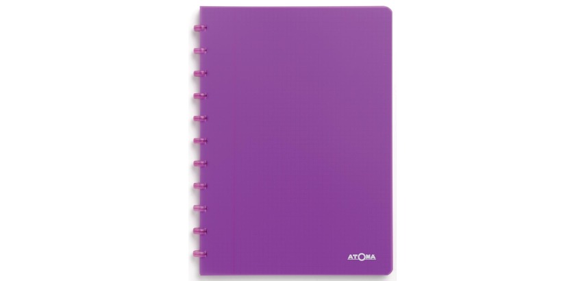 Atoma Trendy notebook, A4 size, 144 pages, 5 mm squared, transparent purple