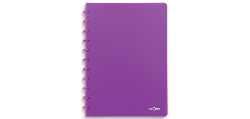 Atoma Trendy notebook, A4 size, 144 pages, 5 mm squared, transparent purple