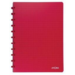 Atoma Trendy cahier, ft A4, 144 pages, commercieel quadrillé, transparant rood