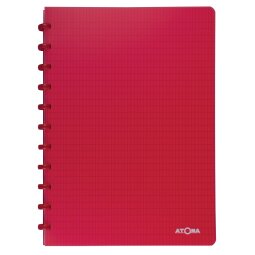 Atoma Trendy schrift, ft A4, 144 bladzijden, commercieel geruit, transparant rood