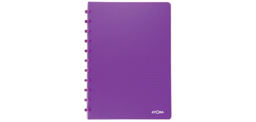 Atoma Trendy notebook, A4 size, 144 pages, commercial grid, transparent purple