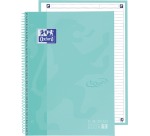 Cahier de notes Oxford Touch Europeanbook A4+ 4 perforations ligné 80fls pastel menthe