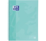Cahier de notes Oxford Touch Europeanbook A4+ 4 perforations ligné 80fls pastel menthe
