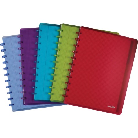 Atoma Trendy cahier, ft A4 +, 120 pages, quadrillé 5mm, 6 intercalaires et 5 pochettes, assorti