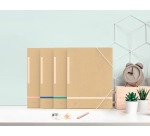 Oxford Touareg elastomap, uit karton, ft A4, naturel en geassorteerde kleuren, pak van 5 stuks