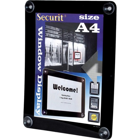 Securit porte-affiches vitre, ft A4, noir