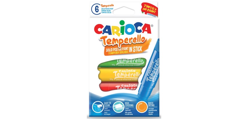 Carioca stick gouache Temperello, étui cartonné de 6 pièces