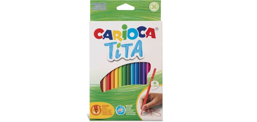Carioca crayon de couleur Tita, 36 pièces en étui cartonné
