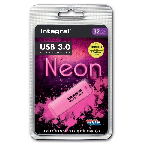USB 3.0 Neon 32GB Pink INFD32GoNEONPK3.0