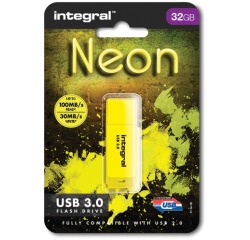 Integral Neon USB 3.0 stick, 32 GB, geel
