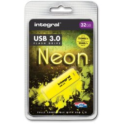 Integral Neon clé USB 3.0, 32 Go, jaune