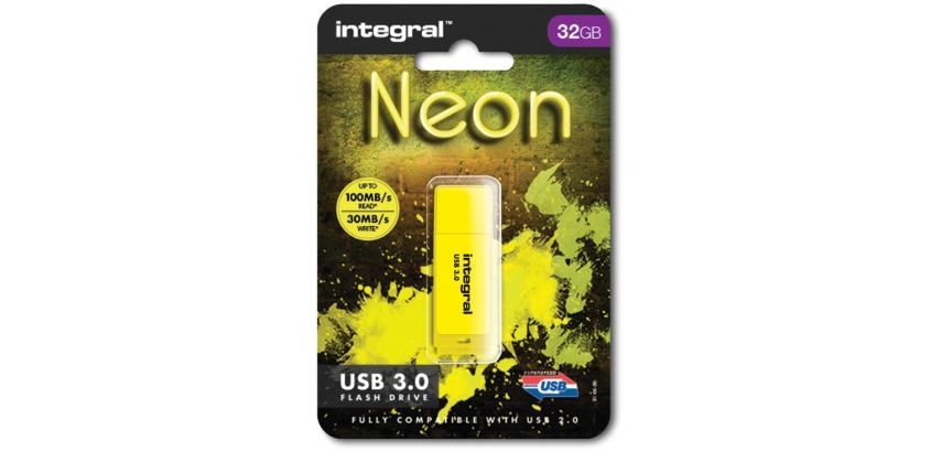 Clé USB 3.0 Neon 32 Go Jaune INFD32GoNEONYL3.0