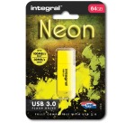 USB 3.0 Neon 64GB Yellow Flash Drive INFD64GoNEONYL3.0