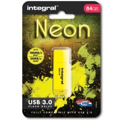 Clé USB 3.0 Integral Neon USB-A 64Go jaune
