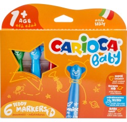 Carioca viltstift Baby Teddy, doos van 6 stuks in geassorteerde kleuren