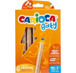 Carioca kleurpotlood Baby 3-in-1, geassorteerde kleuren, 6 stuks in een kartonnen etui