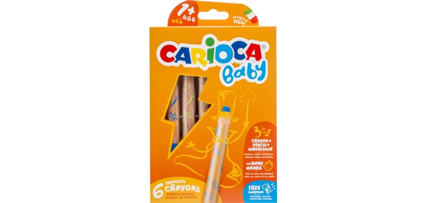 Carioca Baby 3-in-1 Buntstifte, sortierte Farben, 6 Stück im Kartonetui