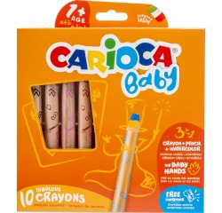 Carioca kleurpotlood Baby 3-in-1, geassorteerde kleuren, 10 stuks in een kartonnen etui