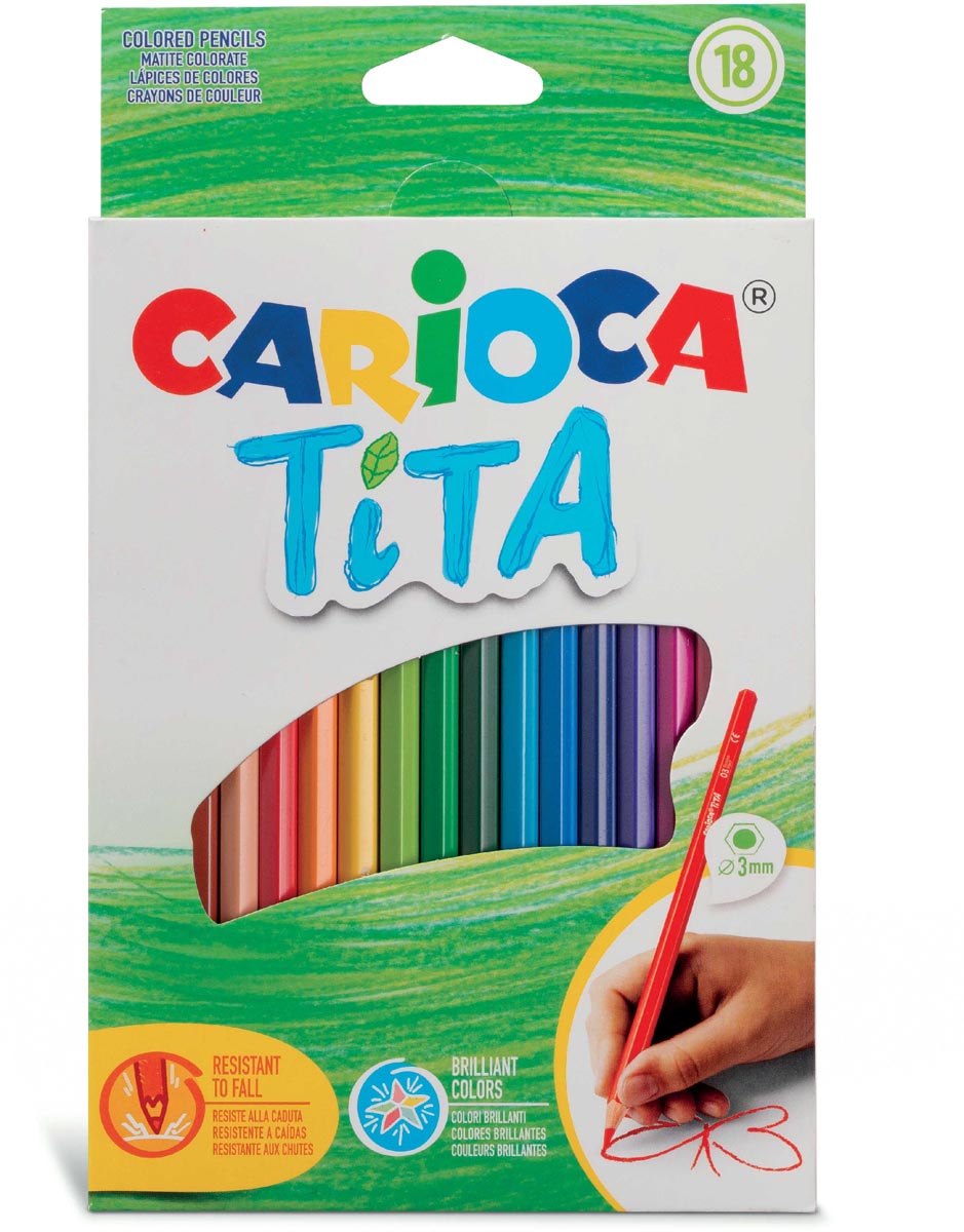 Carioca crayon de couleur Tita, 18 pièces en étui cartonné