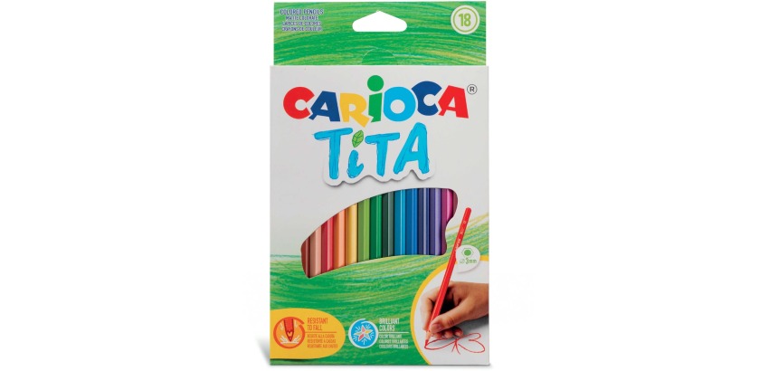 Carioca crayon de couleur Tita, 18 pièces en étui cartonné