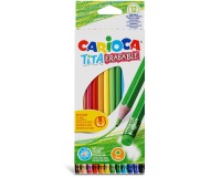 Carioca crayon de couleur à gomme Tita, 12 pièces en étui cartonné