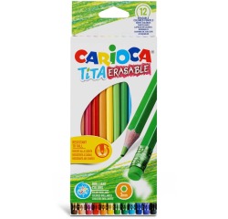 Carioca kleurpotlood met gum Tita, 12 stuks in een kartonnen etui