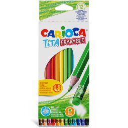 Carioca kleurpotlood met gum Tita, 12 stuks in een kartonnen etui