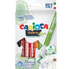 Carcioca textielstift Fabricliner, doos van 10 stuks in geassorteerde kleuren