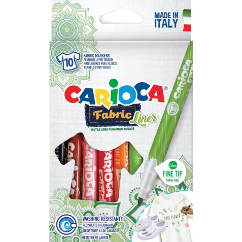 Carcioca textielstift Fabricliner, doos van 10 stuks in geassorteerde kleuren