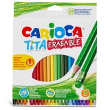 Carioca crayon de couleur à gomme Tita, 24 pièces en étui cartonné