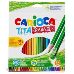 Carioca crayon de couleur à gomme Tita, 24 pièces en étui cartonné