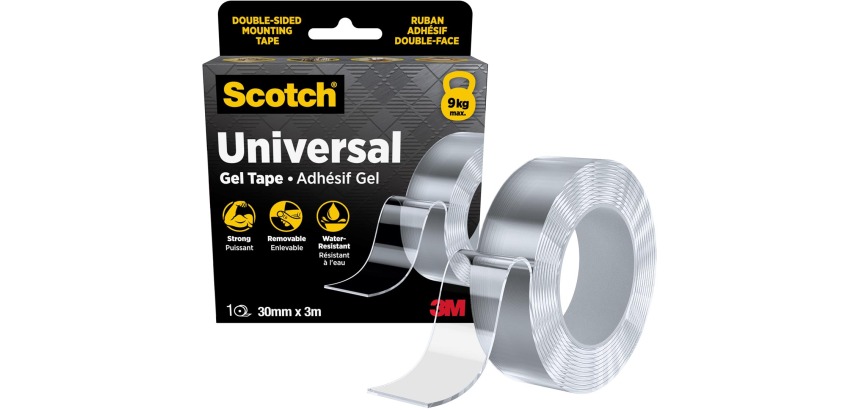 Scotch Universal Gel Mounting Tape, 30 mm x 3 m, transparent