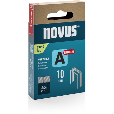 Novus agrafes A 53/10 Super Hard, boîte de 800 agrafes