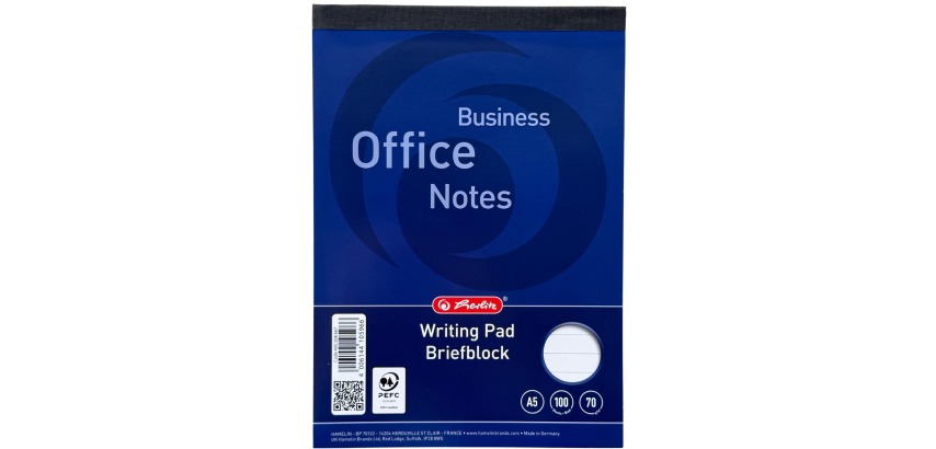 Herlitz notepad, size A5, 70 g/m², 100 sheets, lined