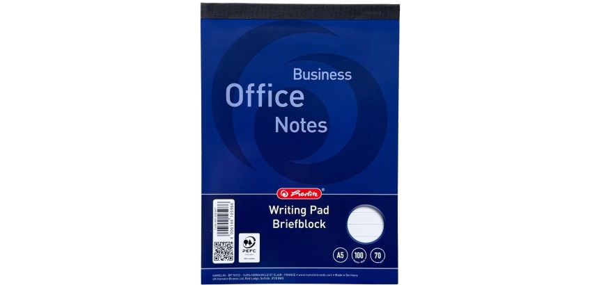 Herlitz bloc-notes, ft A5, 70 g/m², 100 feuilles, ligné