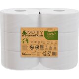 Papernet papier toilette Simplify Mini Jumbo, 2 plis, 557 feuilles, paquet de 6 rouleaux