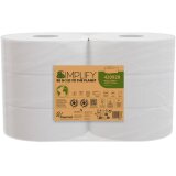 Papernet toiletpapier Simplify Maxi Jumbo, 2-laags, 1305 vellen, pak van 6 rollen