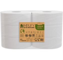 Papernet papier toilette Simplify Maxi Jumbo, 2 plis, 1305 feuilles, paquet de 6 rouleaux