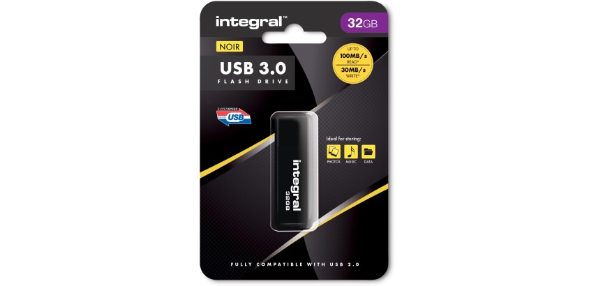 Integral clé USB 3.0, 32 Go, noir