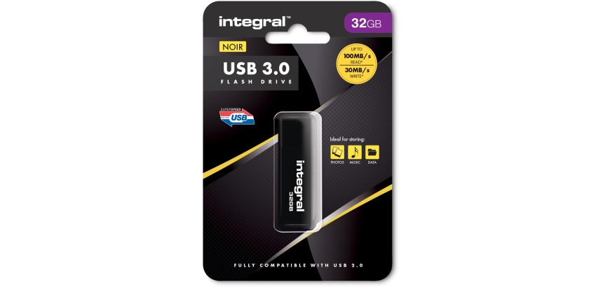Integral 32 GB USB3.0 DRIVE NEON BLACK BIS ZU R-100 W-30 MBS USB-Flash-Laufwerk 32 GB USB Typ-A 3,2 Gen 1 (3.1 Gen 1) Schwarz