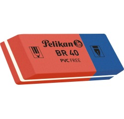 Plastikradiergummi BR 40, rot/blau