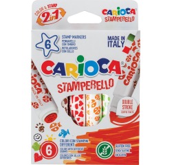 Carioca stempelstift Stamperello, doos van 6 stuks in geassorteerde kleuren