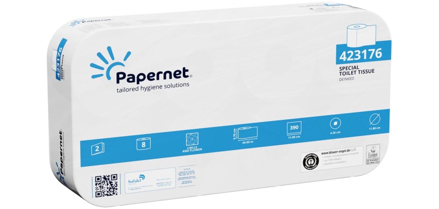 Papernet papier toilette Special, 2 pages, 400 feuilles, paquet de 8 rouleaux